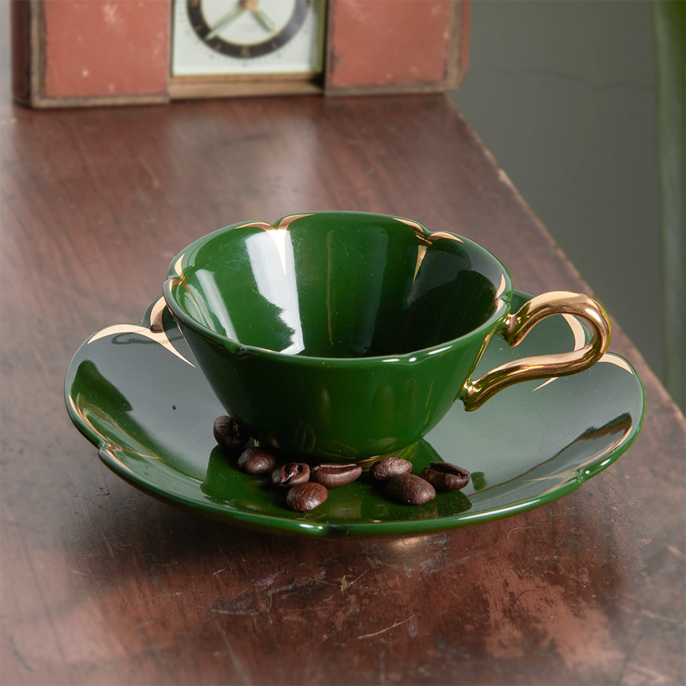 花禄葵口杯碟套组