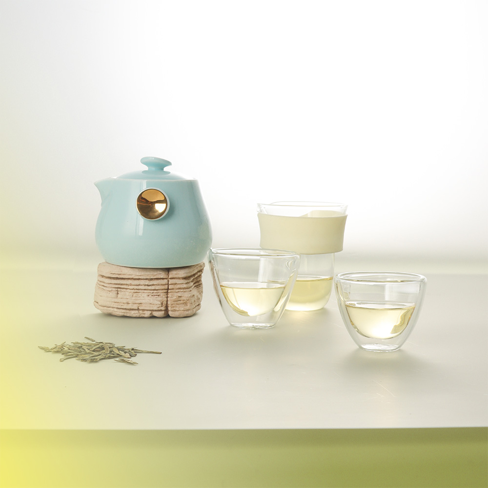 小雀幸简装茶具套组 影青
